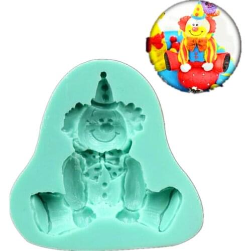 Luyou 1pcs clown Silicone Cake mold fondant mold birthday cake decorating tools chocolate mold FM151