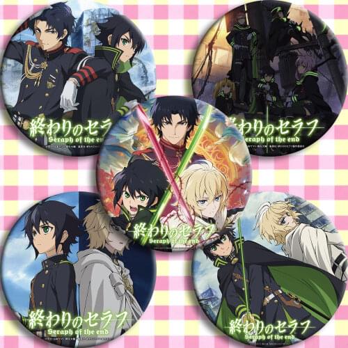 Seraph of the End Anime Badge Owari no Seraph Shinoa Hiiragi Ferid Bathory Mikaela Hyakuya Yuichiro Metal Badge Brooch Pins