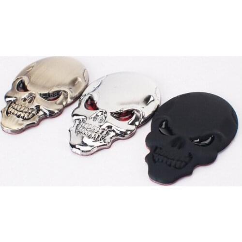 Metal Fashion Skull Car Decals for Motorcycle Emblem Badge Auto Styling Stickers Car Accessories