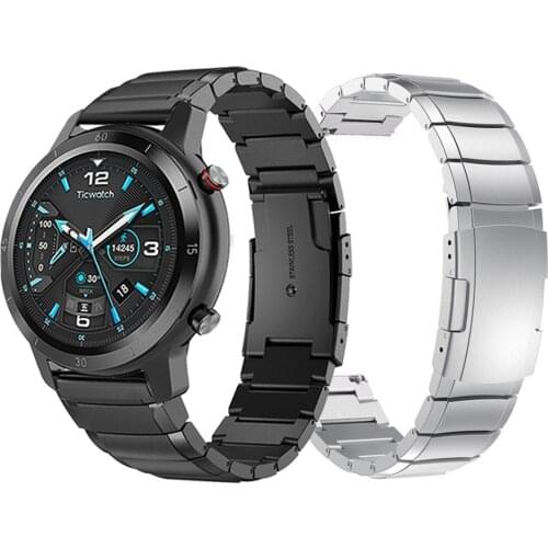 Metal Stainless steel Watchband Band For TicWatch Pro 3 GPS Smart Watch Strap For Ticwatch GTX / Pro 2020 / E2 / S2 Bracelet
