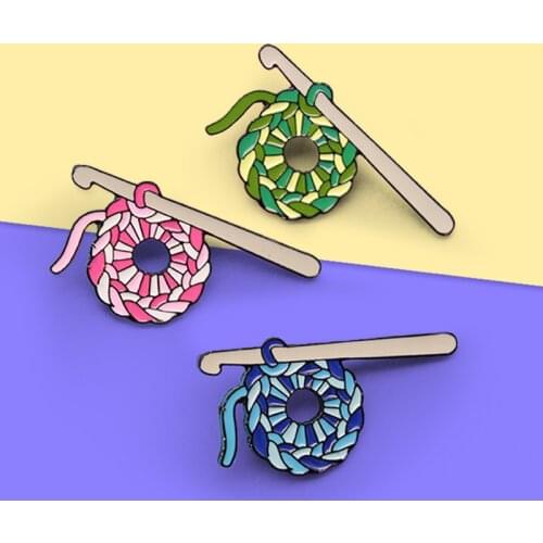 Cute Wool Brooches Mandalorian Knitting ball Metal Enamel Pins Pins Brooch Badge Jewelry Gift