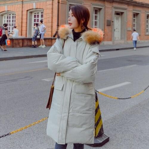 2019 New Pattern Down Cotton Girls Long Fund Easy Will Xianshou Heavy Seta Cotton-padded Clothes Loose Coat Bread Take Tide