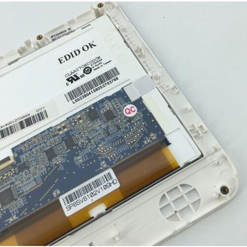 Original CLAA070NC0DCW HD 1024 * 600 7 inch LCD display screen outer screen glass notebook screen with frame white