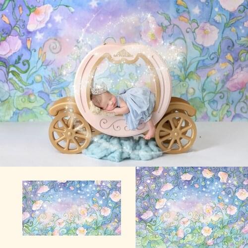 Morning Glory-Newborn Baby Portrait Backdrops Dreamy Floral Background Girls Milestone Birthday Cake Smash Photo Studio Prop