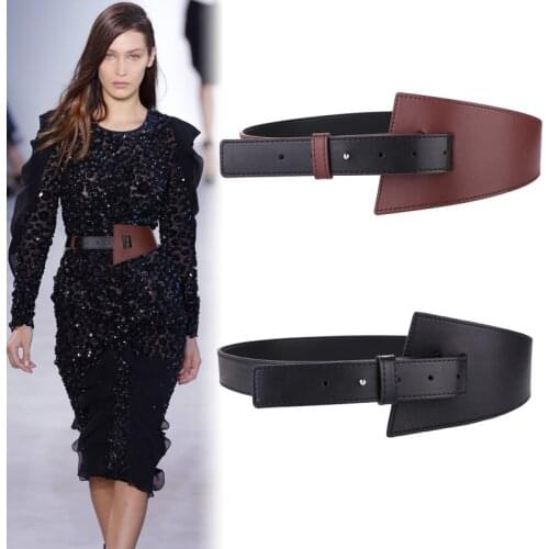 Genuine Fashion Women Black Real Leather Waist Belt Female Dress Waistband Casual Long Cowhide Wide Cinturones Coat Cummerbunds