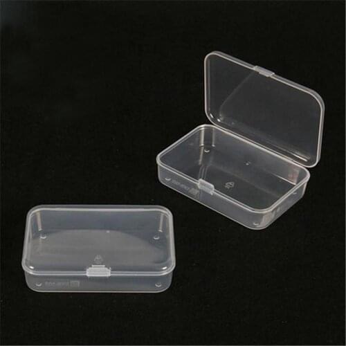 2 PCS Practical Transparent Fine Storage Box Collection Container Case With Lid Memory Card Cases Coin Jewelry Organizer Boxes