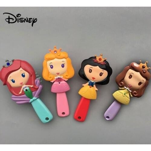 Disney Comb Princess Snow White Ariel Belle Aurora Cartoon 3D Stereo Comb Comfortable Air Cushion Comb Good Gift For Girls