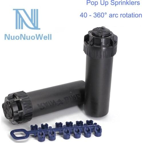 NuoNuoWell 3/4" Female Thread Rotor Pop-up Sprinkler Gear Drive Lawn Sprinkler Head With Rapidset Arc Adjustable 5004 Series