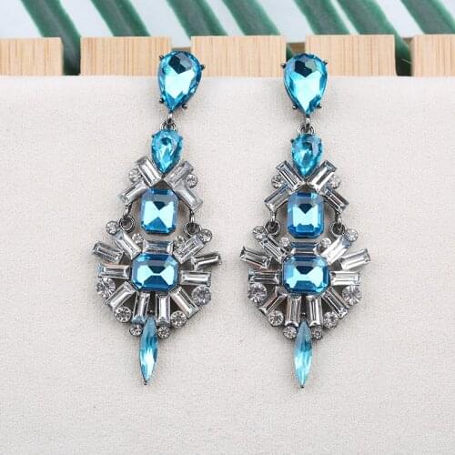 Veyofun Luxury Long Crystal Drop Earrings Trendy Hollow Rhinestone Dangle Earrings Fashion Jewelry for Women New Wholesale