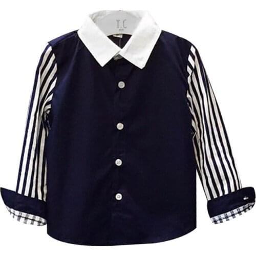 Boys Long Sleeve Shirts Spring Baby Kids Striped Printed Tops Tees Shirts Casual Blouse Shein Blusas Baby Boys Shirts