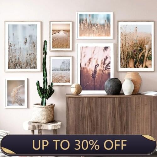 Scandinavia Dried Leaves Plants Abstract Wall Art Pictures Canvas Paintings Posters and Prints for Living Room Home Decorative