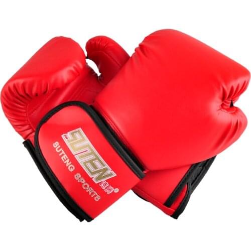 SUTENG PU leather sport training equipment Boxing Gloves red