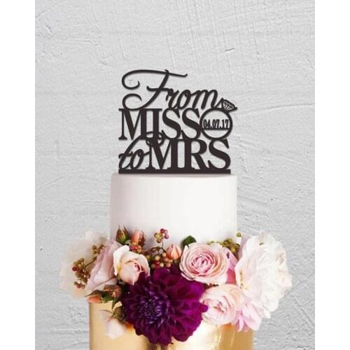 Wedding Cake Topper,From Miss To Mrs Cake Topper,Custom Cake Topper,Rustic Cake Topper,Personalized Cake Topper,Wedding Decorati