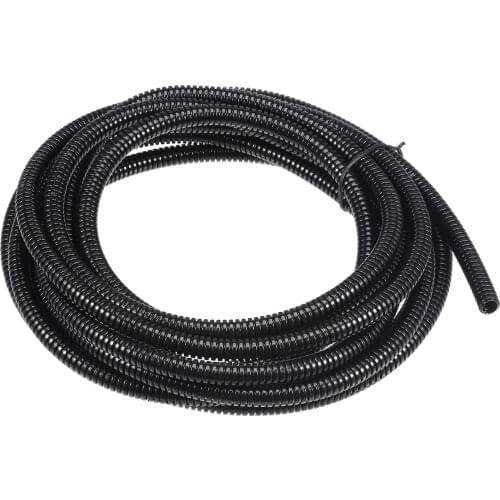 Uxcell 7 x 10 mm PA Split Corrugated Conduit Tube 5M for Garden Office Black