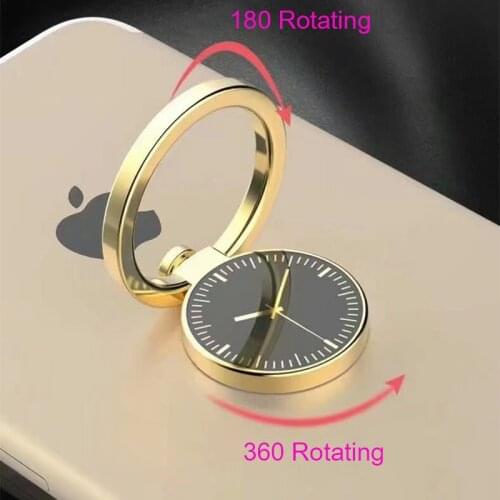 360 Rotating Gold Metal Watch Ring For Mobile Phone Bracket Aluminium Stand Magnet Car Phone Universal Finger Ring