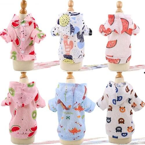 Sunscreen Pet Dog Clothes Summer Thin Dog Clothing for Dogs Shih Tzu Shirts Puppy Cat Hooded Vest tshirt chaleco perro