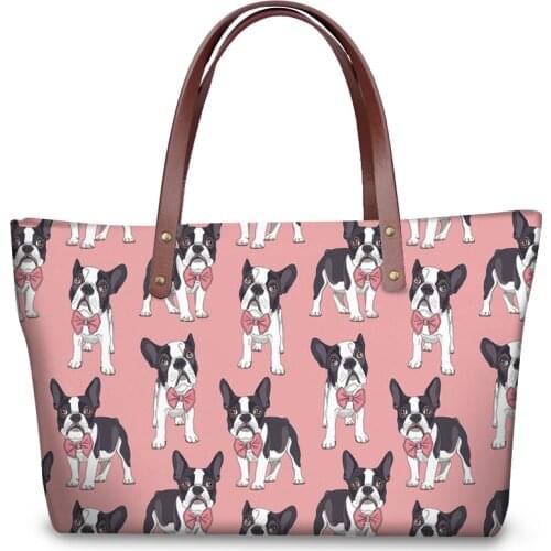 Noisydesigns Women Handbags Lady Top-handle Bags Boston Terrier Pattern Shoulder Bag Women 2018 Female Hand Bags Bolsa Feminine