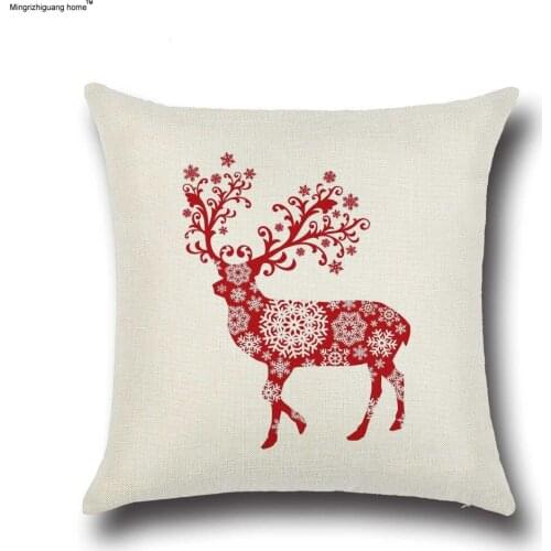 1PC Decorative throw pillow case geometric Deer elephant animals bear cotton linen cushion cover for sofa home room decor OU 015