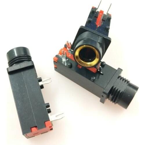 10PCS Audio Jack 6.35mm 3Pin Mono Audio Microphone Welding Line For Microphone Socket