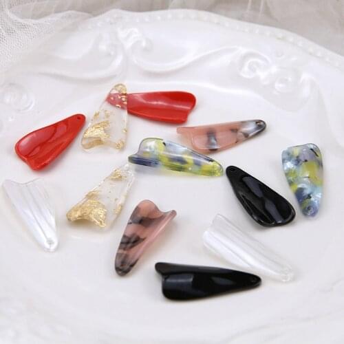 10pcs korean Vintage Drop Earrings For Women Irregular Strips Of Acetate Embedded Gold Foil Earrings Diy earrings material