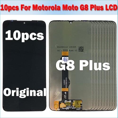 10pcs Original For Motorola Moto G8 Plus LCD XT2019 Touch Screen Digitizer Assembly Tools Adhesive 100% Tested Replacement