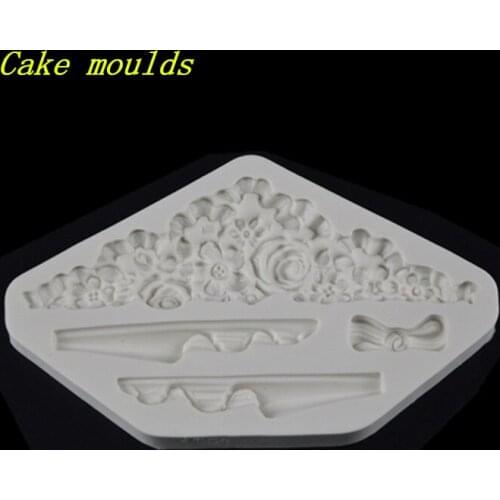 160*95*15mm Flower European style Relief shape silicone mold fondant cake chocolate decoration mould baking tools DIY craft mold