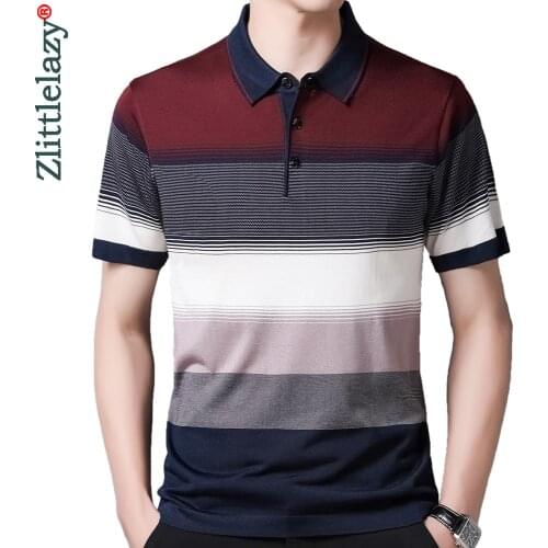 2020 Brand Short Sleeve Polo Tee Shirt Men Casual Summer Striped Mens Clothing Polos Shirts Mens Fashion Slim Fit Poloshirt 721