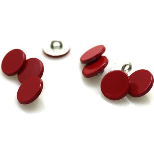 50pcs 11.5mm Metal Sewing Buttons, Scrapbooking Round red round Decorate buttons