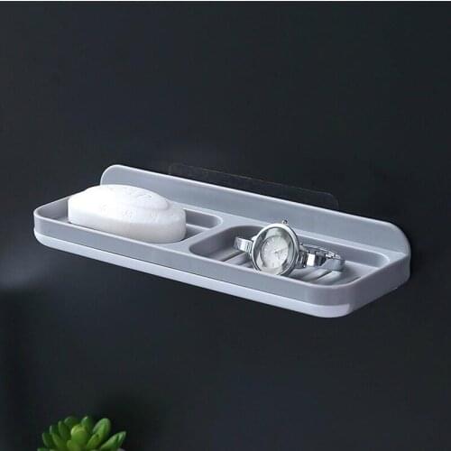 Double Soap BoxBathroom Accessories Soap Dish Suction Holder Storage Basket Soap Box Stand cup soap rack 26*9cm
