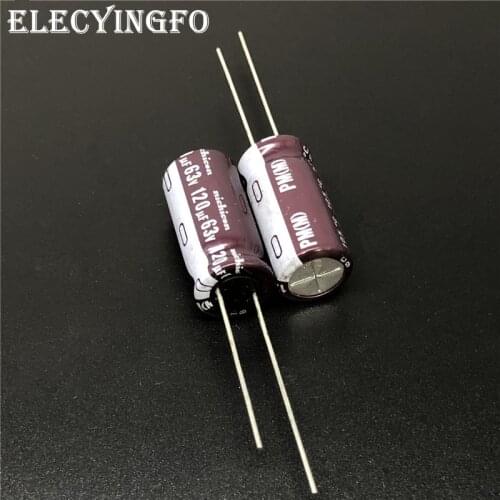 10pcs/100pcs 120uF 63V NICHICON PM Series 10x20mm 63V120uF Low Impedance Aluminum Electrolytic capacitor