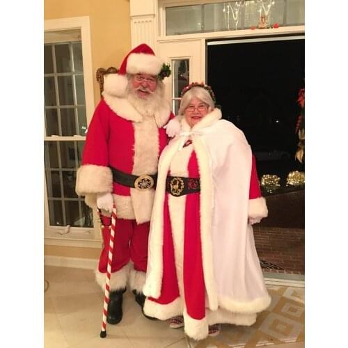 Plus size red winter Satin with Faux fur Santa cloak Wedding coat Party wrap Lady cape Elf dress up