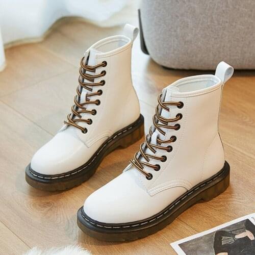 Genuine Leather Martin Boots Women Heels Ankle Boots Female Winter Platform Shoes for Women Nice Designer Shoes Woman Booties 33