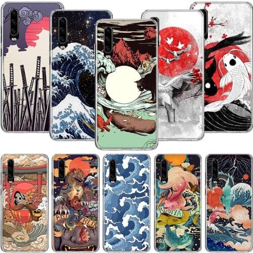 Japanese Pub Wave Anime Arrived Phone Case For Huawei P30 P40 P20 P10 Mate 20 10 30 Lite Pro P Smart Z Plus Printing Cover Coque