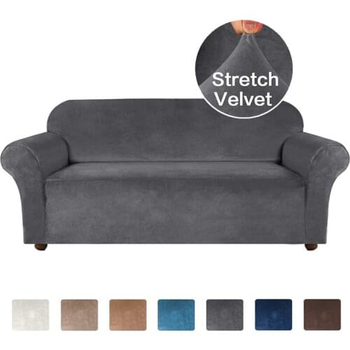 High Grade Velvet Stretch Sofa Cover For Living Room Couch Slipcover Furniture Protector Case Sofa Seater Cover 1/2/3/4 Elastic