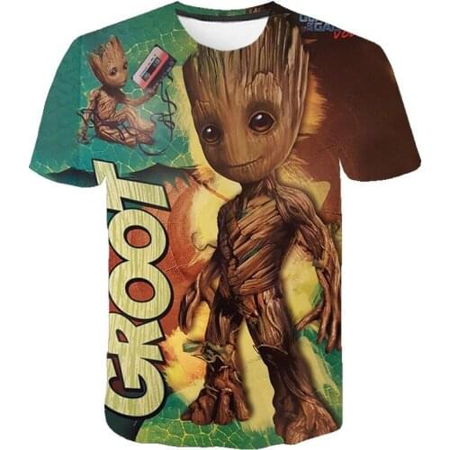 Kids Galaxy starry Groots 3D Printed Cartoon Short Sleeve T-shirt Boys Girls T Shirts Children summer Casual Tee and Tops