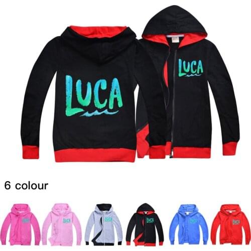 2022 Spring Autumn Kids Girls Cartoon Luca Jacket Coats Clothes Children Cotton Fashion Hooded Coat Tops Little Girls Clothing