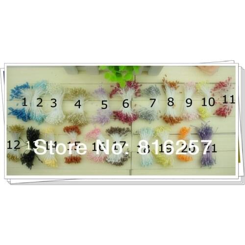 Double Tips Many Color Glitter Flower Stamen Pistil DIY Flower Accessories Headwear Material Stocking Flower Craft 1800piece/lot