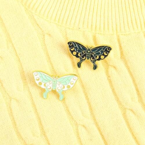 Butterfly Moth Pattern Enamel Pin Sun Moon Star Brooch Insect Badges Retro Ethnic Style Jewelry Brooches For Men Women Gifts