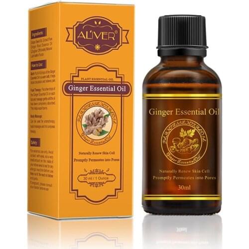 30ml Ginger Essential Oil Massage Dredge Lymphatic Health Care Massage Beauty And Salon Detoxification Drainage Body O4A7