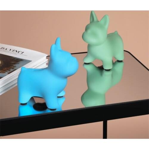 Nordic Ceramics Morandi Bulldog Piggy Bank Creative Decoration Cute Animal Bedroom Living Room Desktop Adornment Crafts Gift