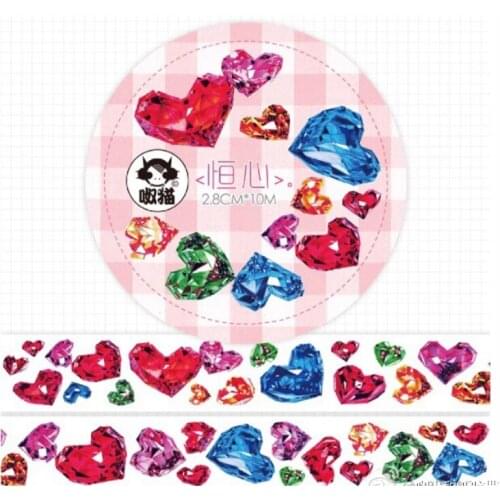 Colorful Hearts Card Making Bullet Journal Masking Tape Adhesive Tape DIY Scrapbooking Sticker Label Washi Tapes
