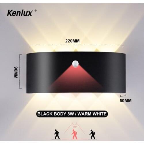 Indoor Outdoor Waterproof IP65 PIR Sensor Wall Light Aluminum For Courtyard Lamp Patio Garden Porch Front Door LED Lighting