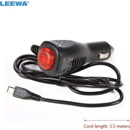 10PCS 3.5m Car GPS Navigator Radar Charger Mini USB Interface Adapter With ON/OFF Switch 12V-48V #CA1190