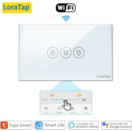 LoraTap Tuya Smart WiFi Curtain Switch for Electric motorized Blind Roller Shutter Google Home Alexa Echo Voice Control DIY