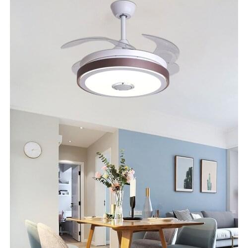 Invisible ceiling fan light home living room bedroom dining room frequency conversion bluetooth with electric fan