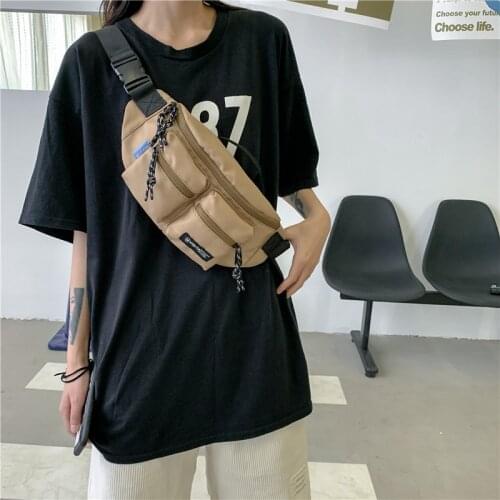 YoReAi Waist Bag Nylon Man Belt Pouch Womens Bag Pack Wallet Zip Travel Hiking Packs Black Grey Green Gray Waist Bag For Men