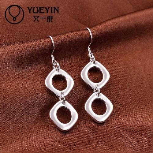 Wholesale silver plated Dangle earrings for women wedding jewelry Long Earrings cluaise uhani Nickle free