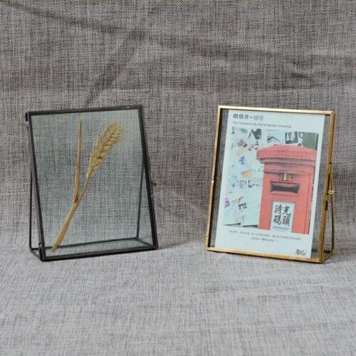 Antique Picture Frame Vintage Photo Frames Gold Brass Edge for Desk and Wall Hanging
