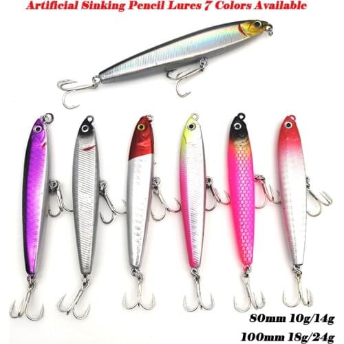 7Pcs Trolling Spinner Pencil Fishing Lures Artificial Hard Bait 8/10cm Vibration Jig Loud Beads Peche Carp Rock Fishing Tackle