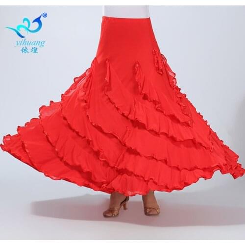 Girls Modern Waltz Skirt Female Ballroom Dancing Suit Female Square Social Dance Costumes Female Sumba Dance Skirt D-0039